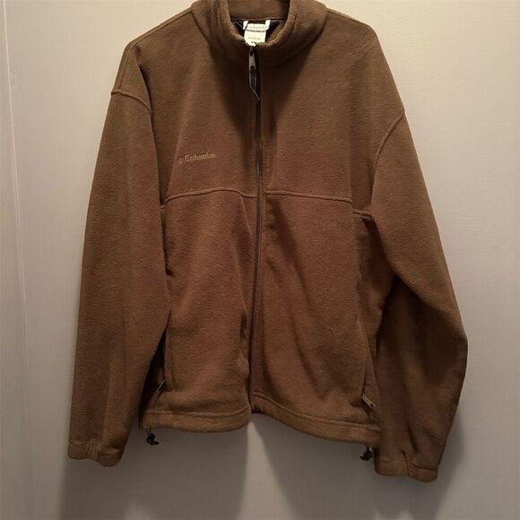 Columbia Men's XL Brown Full Zip Fleece Jacket Casual Outdoor Standard - Picture 1 of 8